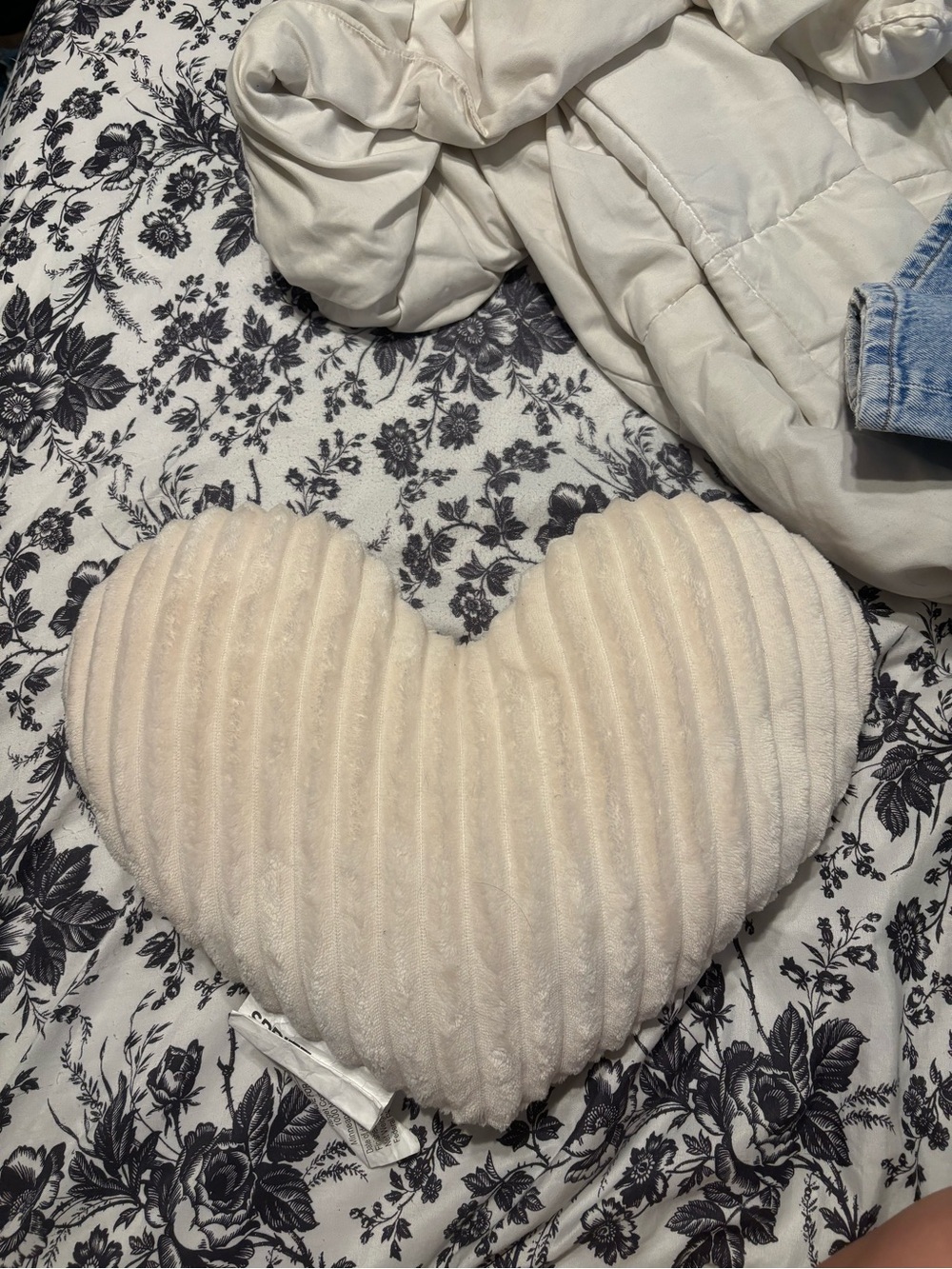 Target Cream Heart-Shaped Corduroy Accent Pillow